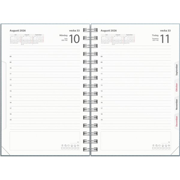 Burde 2026 Kalender, Dagbok Textile, Blå