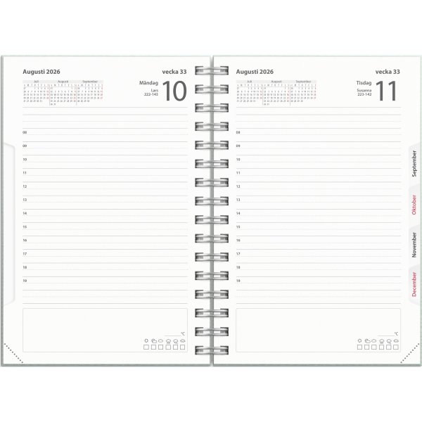 Burde 2026 Kalender, Dagbok Textile, Grön