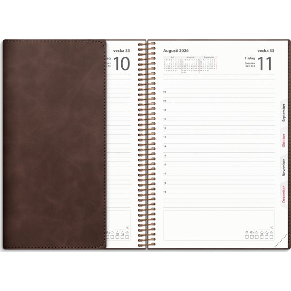 Burde 2026 Kalender, Dagbok Twist, Brun