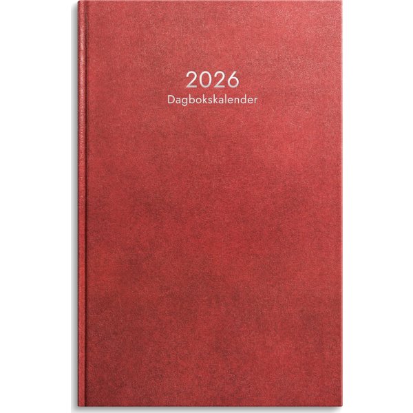Burde 2026 Dagbokskalender, Konstläder, Röd