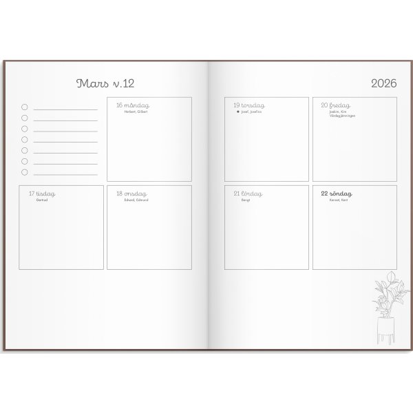Burde 2026 Kalender Doodle, Inbunden