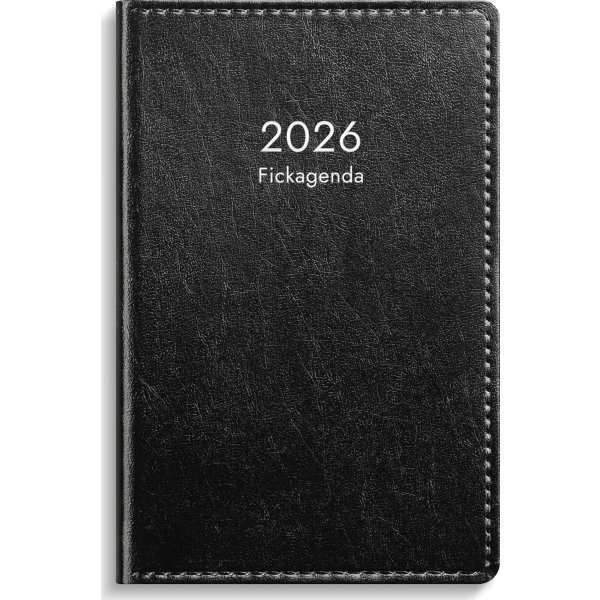 Burde 2026 Kalender, Fickagenda, Konstläder, Svart