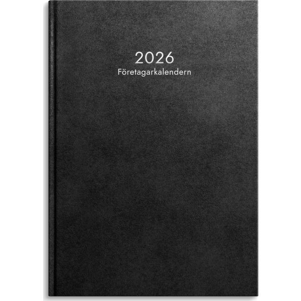 Burde 2026 Företagskalender, Konstläder, Svart