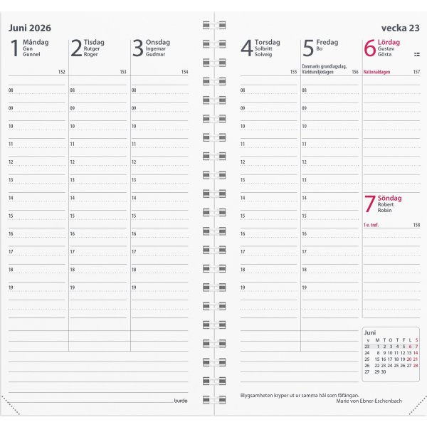 Burde 2026 Kalender, Interplano II refill