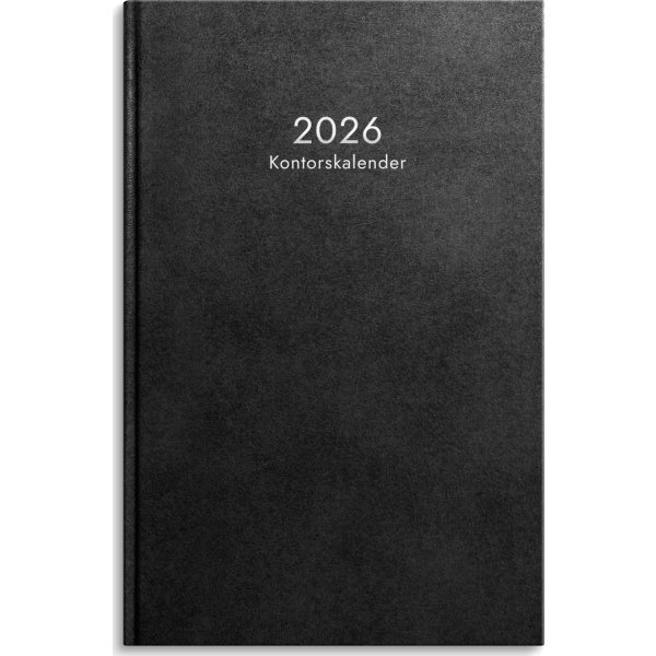 Burde 2026 Kontorskalender, Konstläder, Svart