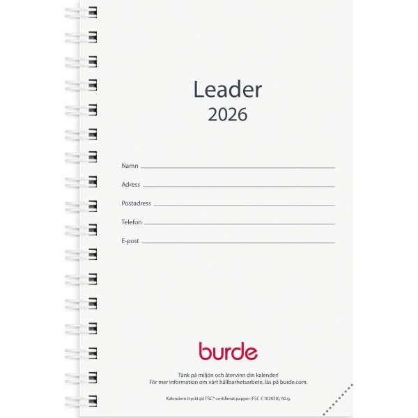 Burde 2026 Kalender Leader, Refill