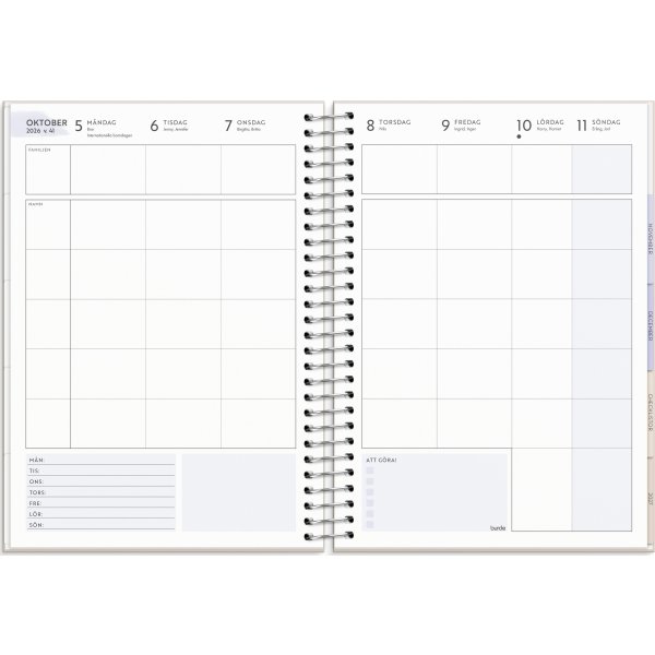 Burde 2026 Kalender, Life Organizer A5 Family