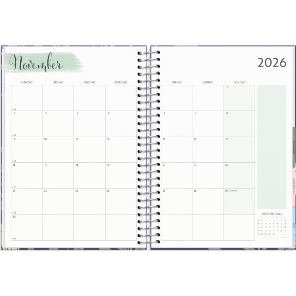 Burde 2026 Kalender, Life Organizer, Blå