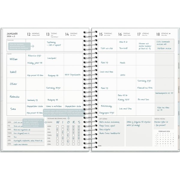 Burde 2026 Kalender, Life Organizer Family Planner