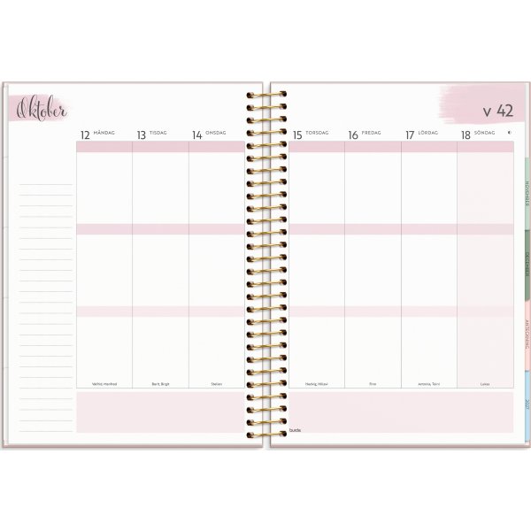 Burde 2026 Kalender, Life Organizer, Rosa