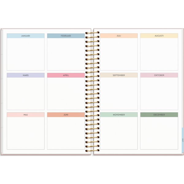 Burde 2026 Kalender, Life Organizer, Rosa