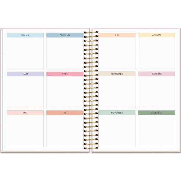 Burde 2026 Kalender, Life Organizer, Rosa