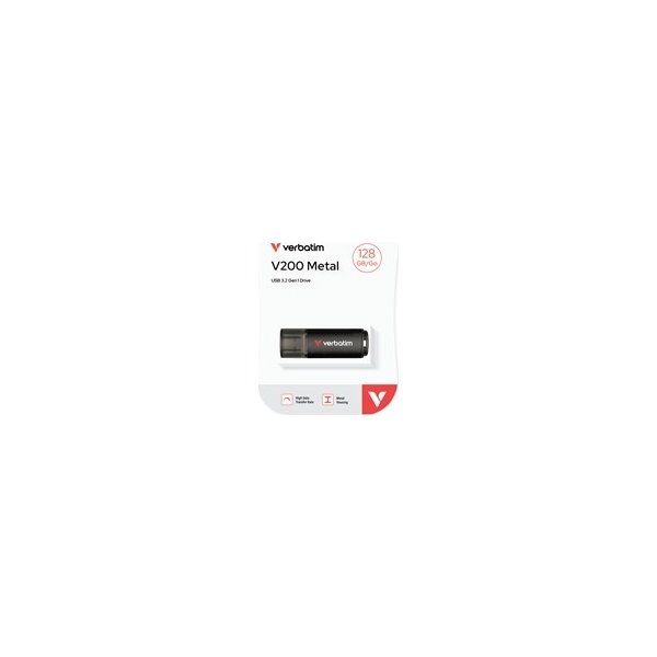 Verbatim USB-minne 3.2 V200, 128 GB, metall