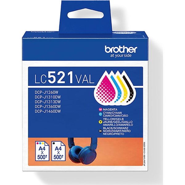 Brother LC521VAL flerpack bläckpatroner, CMYK