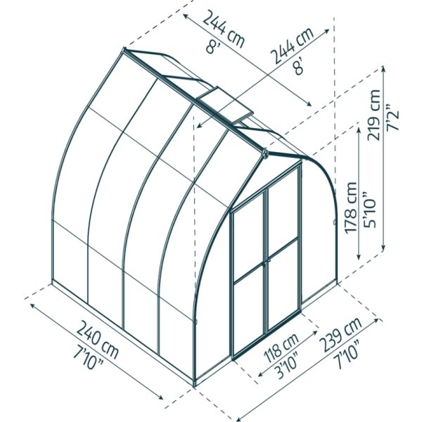 Palram Canopia Bella Växthus, 6 m2, silver