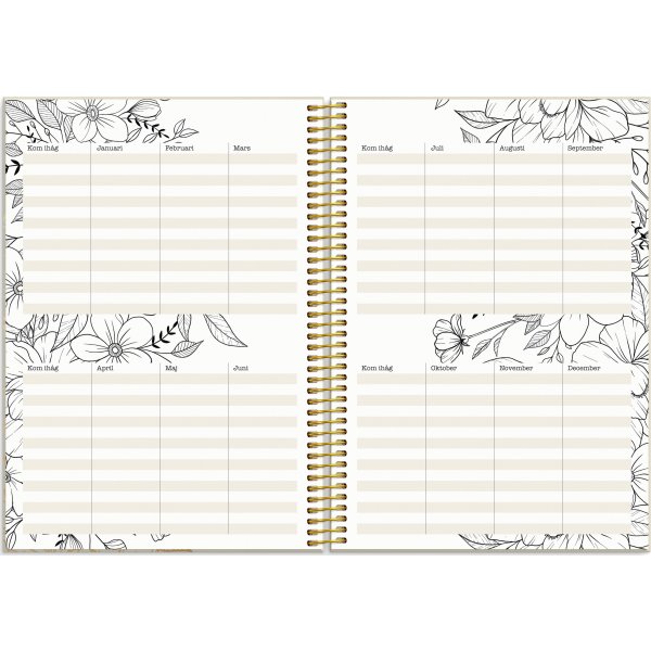 Burde 2026 Kalender, Life Planner, Bloom
