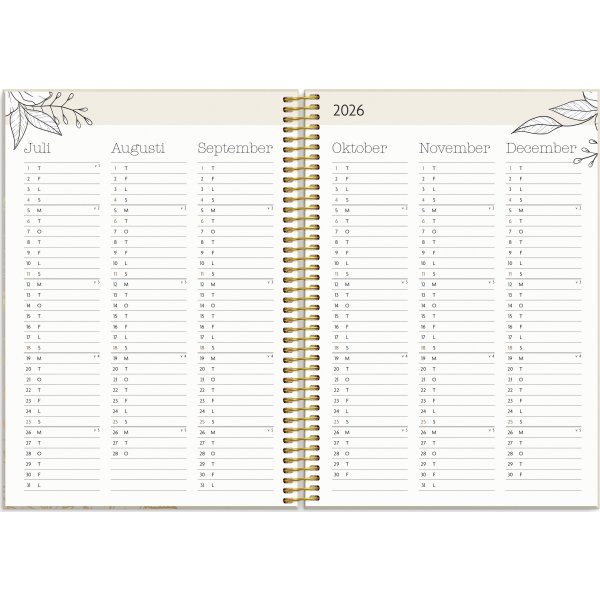 Burde 2026 Kalender, Life Planner, Bloom
