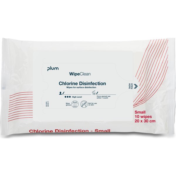WipeClean Chlorine Disinfection Small 10 torkdukar