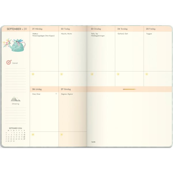 Burde 2026 Kalender, Life Planner, Dream & Do