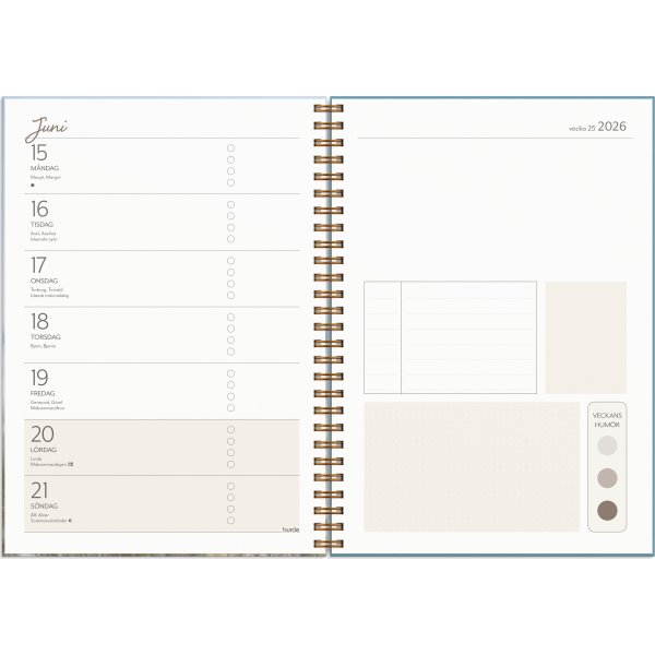 Burde 2026 Kalender, Life Planner, Feel Good