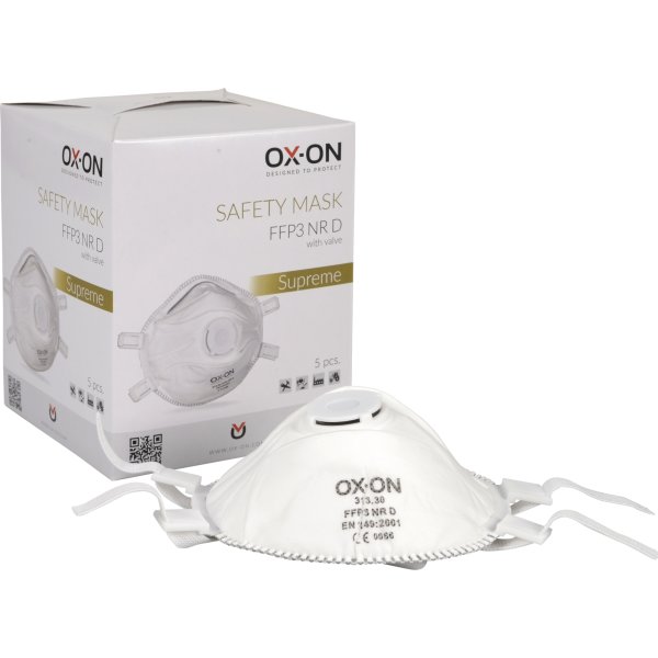OX-ON Dammmask Supreme FFP3 NR D m/ventil, 5 st.
