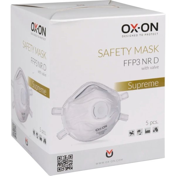 OX-ON Dammmask Supreme FFP3 NR D m/ventil, 5 st.