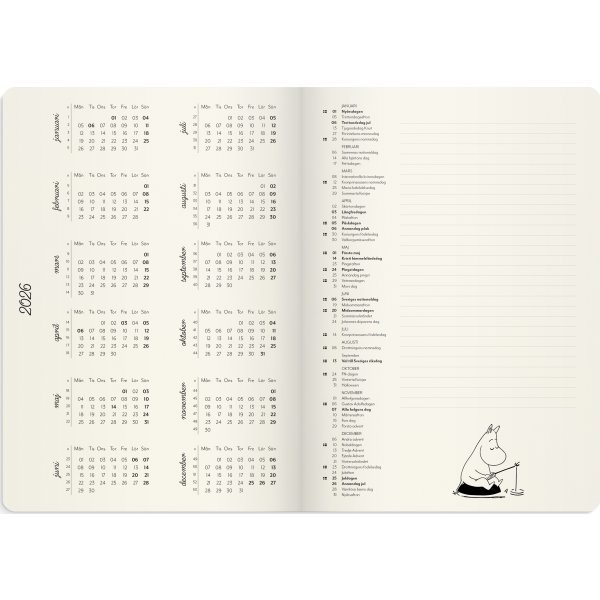 Burde 2026 Kalender, Mumin A5