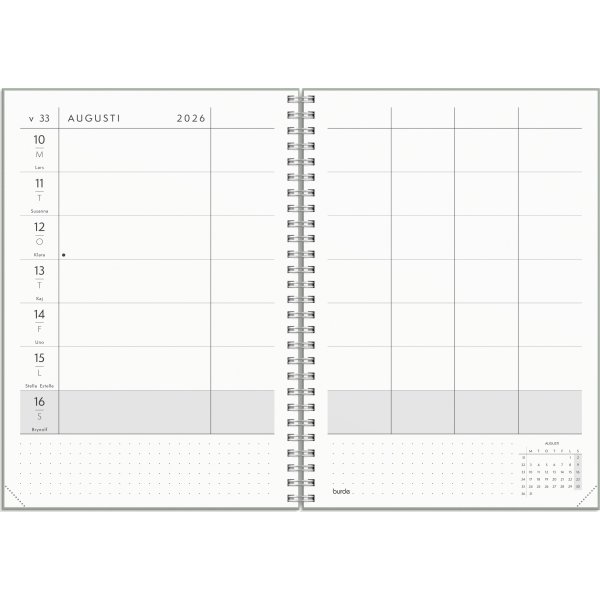 Burde 2026 Kalender, Plan More