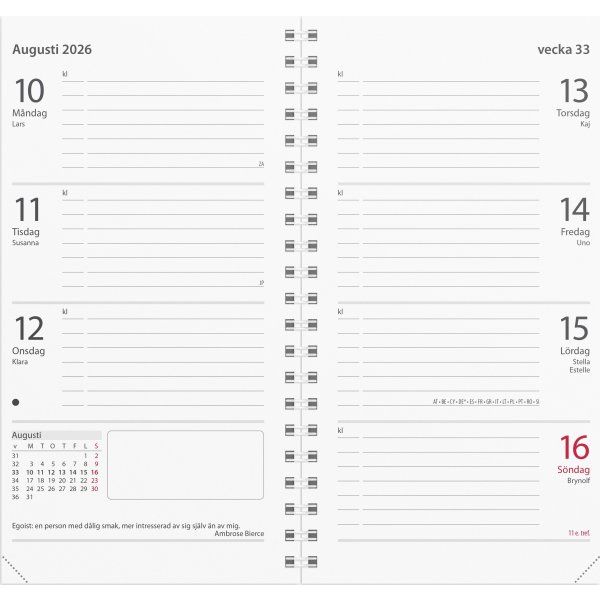 Burde 2026 Planner Kalendersats Master