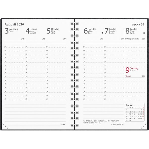 Burde 2026 Kalender Prestige, Konstläd, Svart, Spi