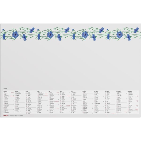 Burde 2026 Skrivunderlägg, Blomster