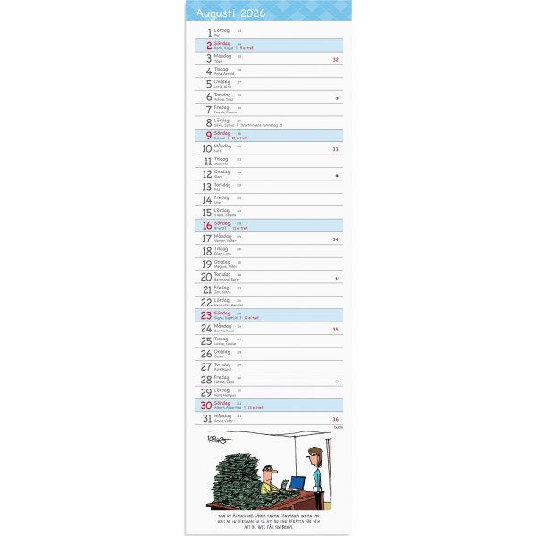 Burde 2026 Stor Bordskalender, Humor