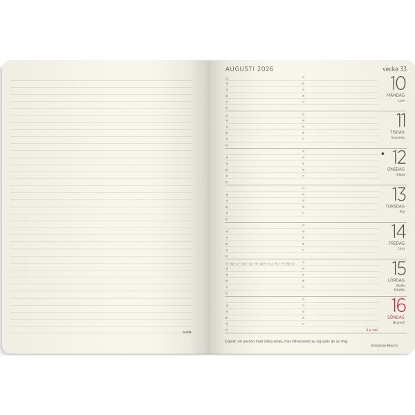 Burde 2026 Stor Veckokalender, Forma De Luxe, Brun