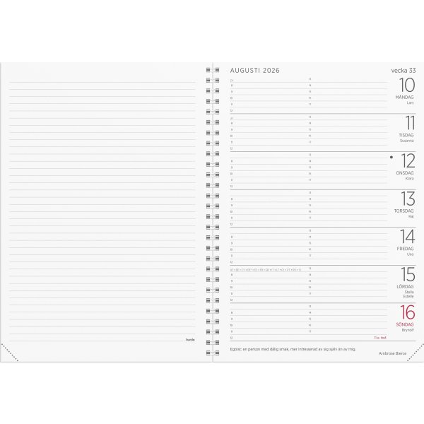 Burde 2026 Stor Veckokalender, Refill