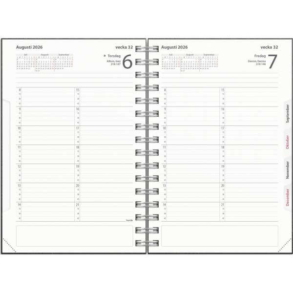 Burde 2026 Tidkalender Svart Kartong