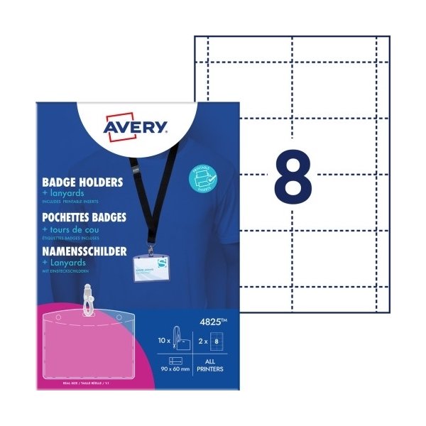 Avery 4825 Namnskyltshållare med nyckelband