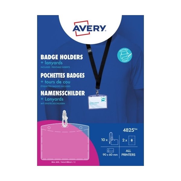 Avery 4825 Namnskyltshållare med nyckelband