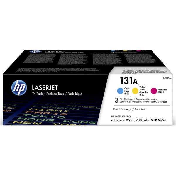 HP 131A/U0SL1AM lasertoner, flerpack CYM