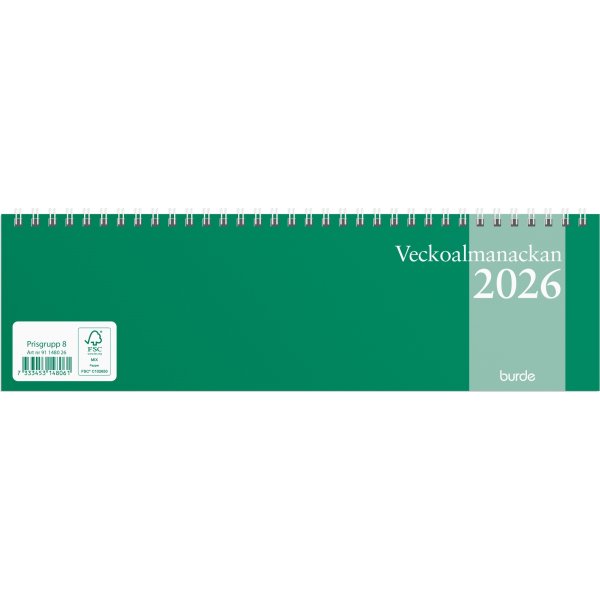 Burde 2026 Kalender, Veckoalmanackan