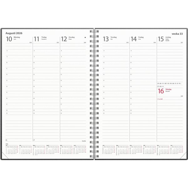 Burde 2026 Kalender Weekly A5 Refill