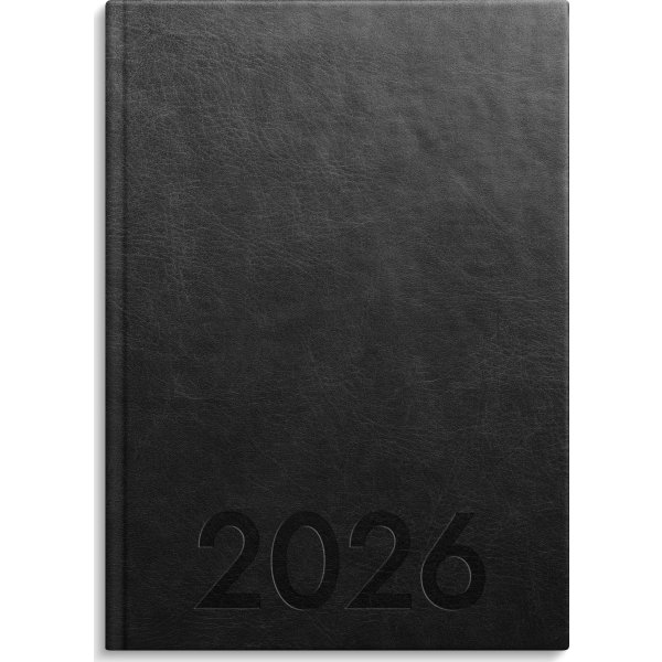 Burde 2026 Kalender Weekly A5, Konstläder, Svart