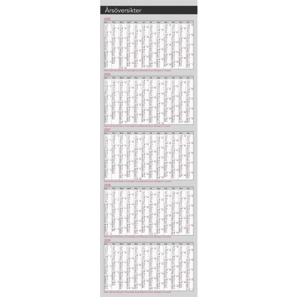 Burde 2026 Kalender, Årsblad