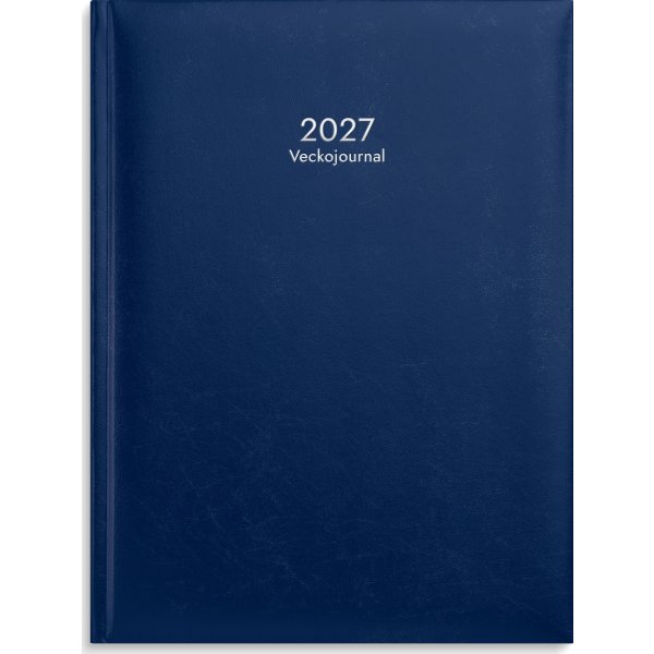 Burde 2027 Veckojournal, Konstläder, Blå
