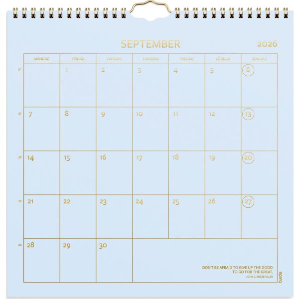 Burde 2026 Väggkalender, Color