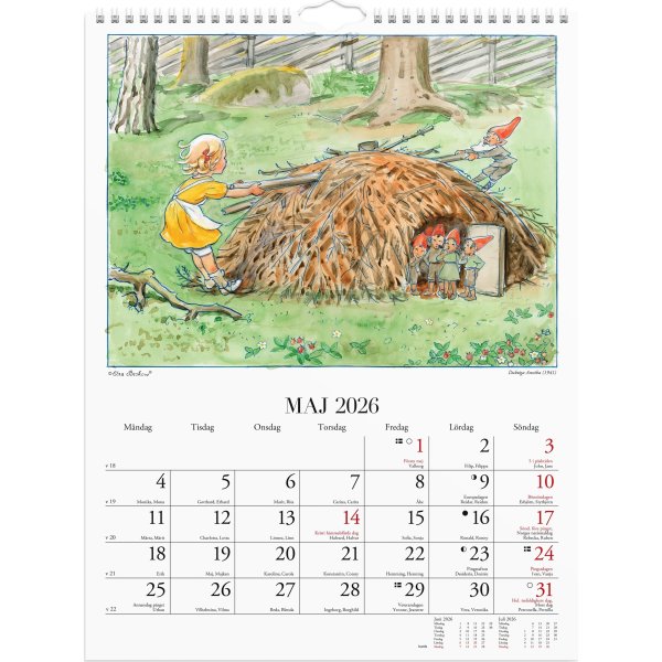 Burde 2026 Väggkalender, Elsa Beskow