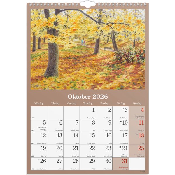 Burde 2026 Väggkalender, Klassiska Sverige
