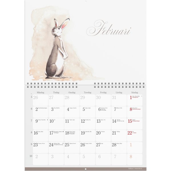 Burde 2026 Väggkalender, Naturalmanacka