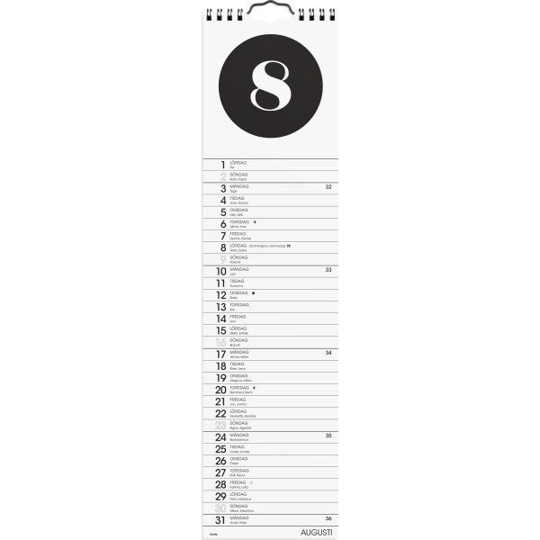 Burde 2026 Väggkalender, Simple