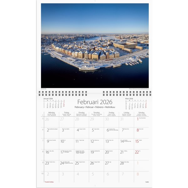 Burde 2026 Väggkalender, Stockholm