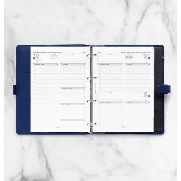 Filofax 2026 Refill | A4 | Dag | 5 språk